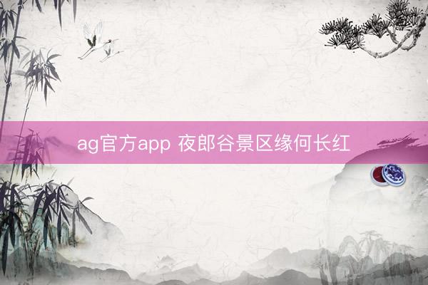 ag官方app 夜郎谷景区缘何长红