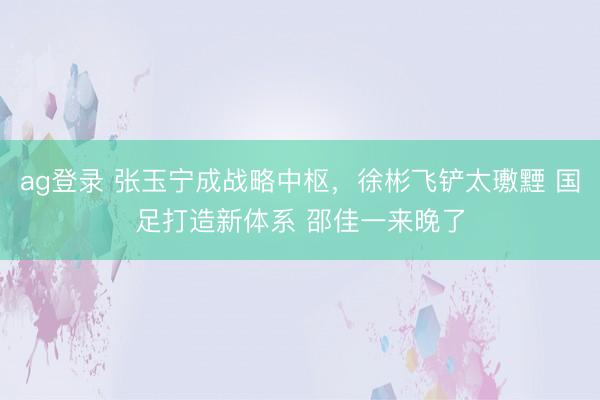 ag登录 张玉宁成战略中枢，徐彬飞铲太璷黫 国足打造新体系 邵佳一来晚了